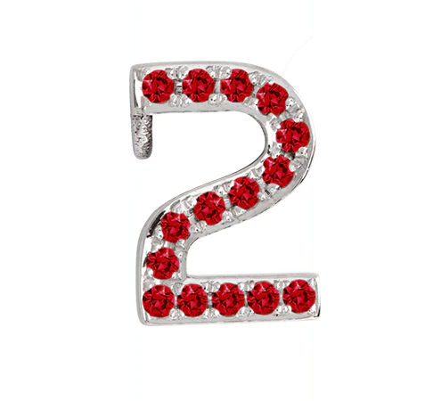 White Gold, Ruby Number Bead - Image 5