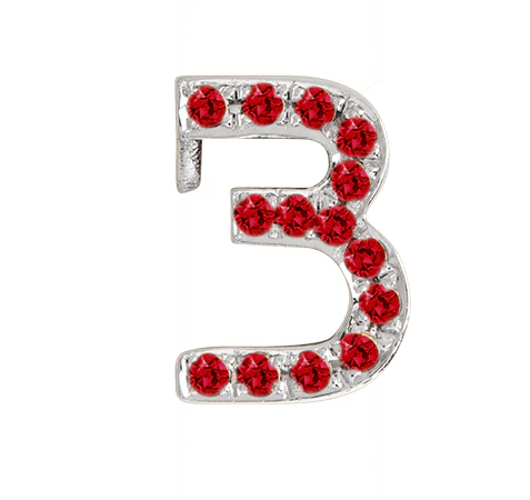 White Gold, Ruby Number Bead - Image 6