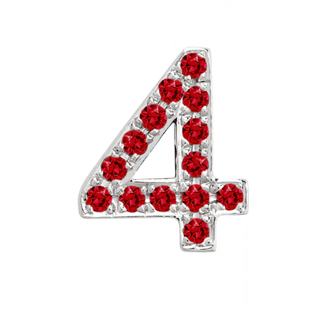White Gold, Ruby Number Bead - Image 7