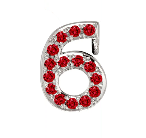 White Gold, Ruby Number Bead - Image 9