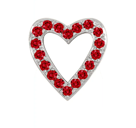 White Gold, Ruby Charm Bead - Image 3