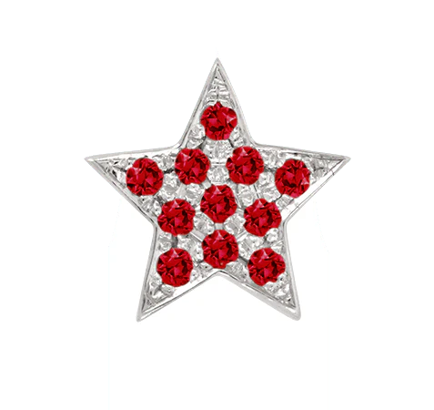 White Gold, Ruby Charm Bead - Image 5
