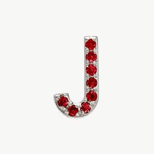White Gold, Ruby Letter Bead - Image 11