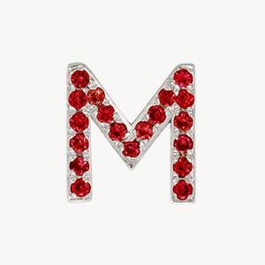 White Gold, Ruby Letter Bead - Image 14