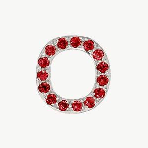 White Gold, Ruby Letter Bead - Image 16