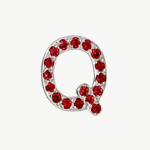 White Gold, Ruby Letter Bead - Image 18