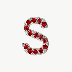 White Gold, Ruby Letter Bead - Image 20
