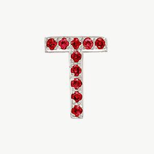 White Gold, Ruby Letter Bead - Image 21