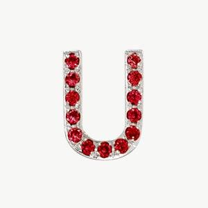 White Gold, Ruby Letter Bead - Image 22