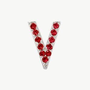 White Gold, Ruby Letter Bead - Image 23