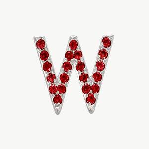 White Gold, Ruby Letter Bead - Image 24