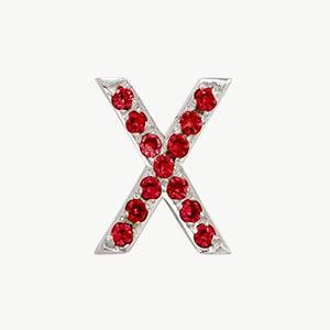 White Gold, Ruby Letter Bead - Image 25