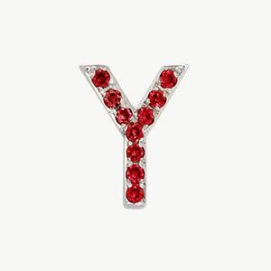White Gold, Ruby Letter Bead - Image 26