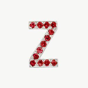 White Gold, Ruby Letter Bead - Image 27