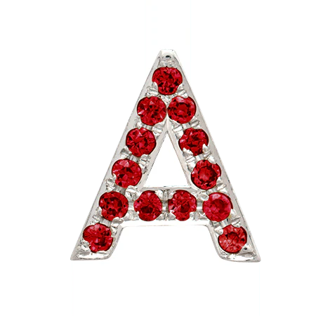 White Gold, Ruby Letter Bead - Image 28