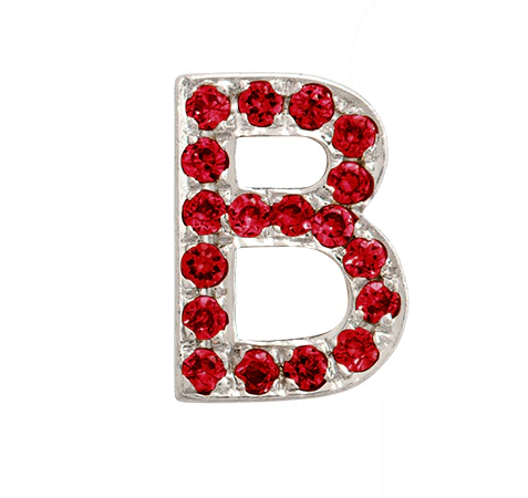 White Gold, Ruby Letter Bead - Image 29