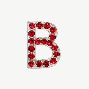 White Gold, Ruby Letter Bead - Image 3
