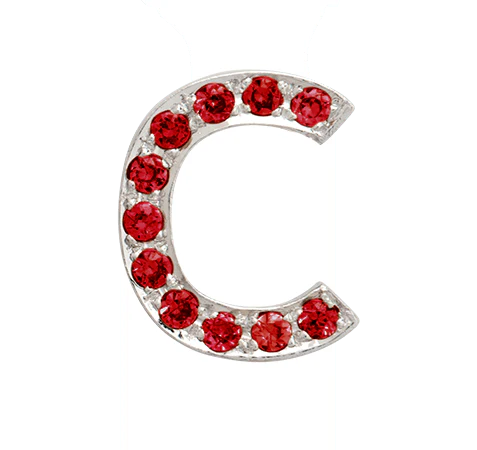 White Gold, Ruby Letter Bead - Image 30