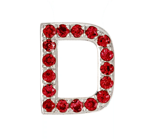 White Gold, Ruby Letter Bead - Image 31