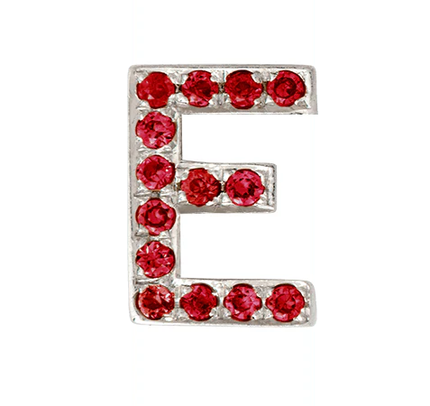 White Gold, Ruby Letter Bead - Image 32