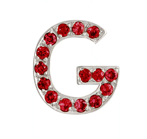 White Gold, Ruby Letter Bead - Image 34