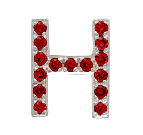 White Gold, Ruby Letter Bead - Image 35