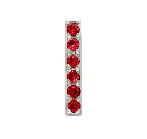 White Gold, Ruby Letter Bead - Image 36