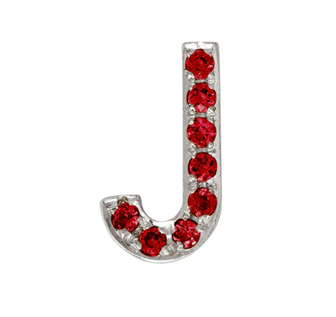 White Gold, Ruby Letter Bead - Image 37