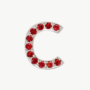 White Gold, Ruby Letter Bead - Image 4