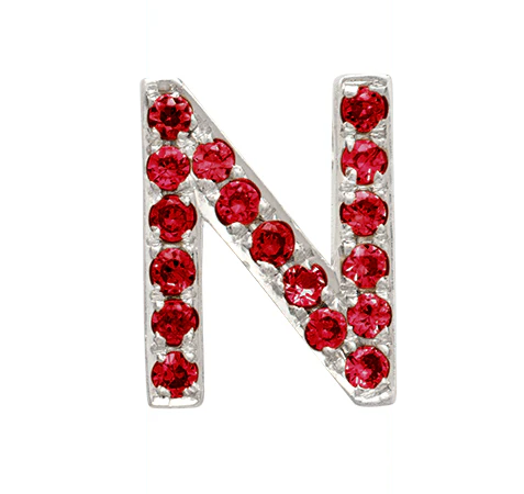 White Gold, Ruby Letter Bead - Image 41