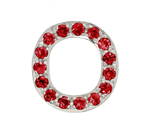 White Gold, Ruby Letter Bead - Image 42