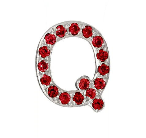 White Gold, Ruby Letter Bead - Image 44