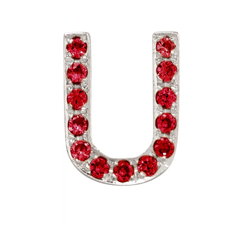 White Gold, Ruby Letter Bead - Image 48