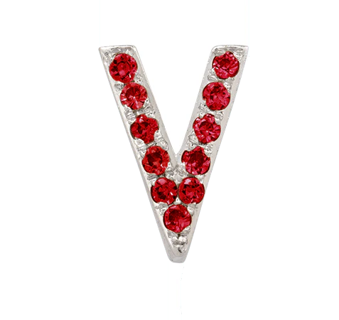 White Gold, Ruby Letter Bead - Image 49