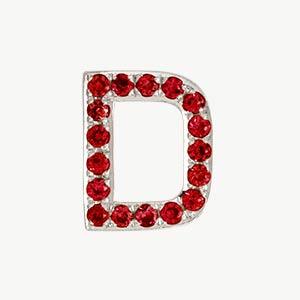 White Gold, Ruby Letter Bead - Image 5