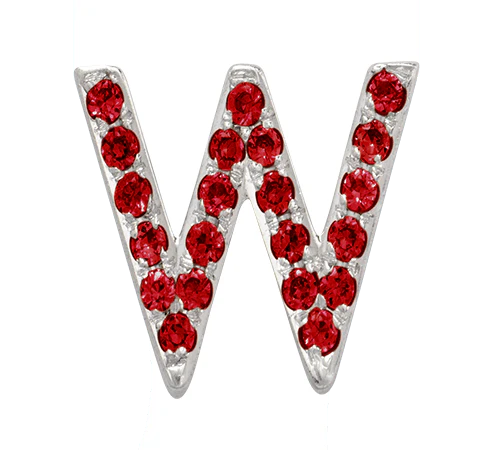 White Gold, Ruby Letter Bead - Image 50