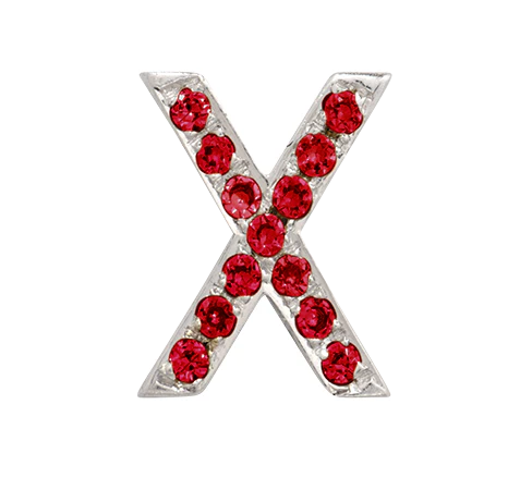 White Gold, Ruby Letter Bead - Image 51