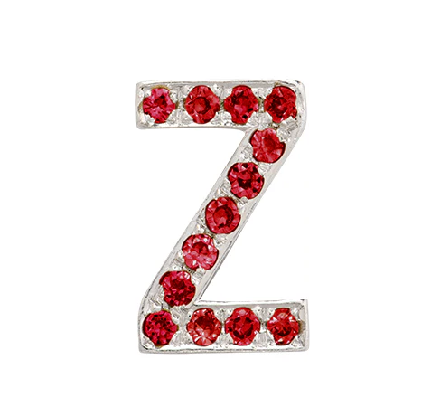 White Gold, Ruby Letter Bead - Image 53