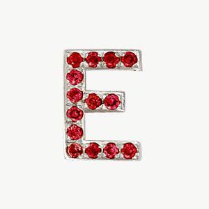 White Gold, Ruby Letter Bead - Image 6