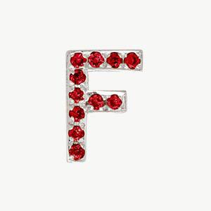 White Gold, Ruby Letter Bead - Image 7