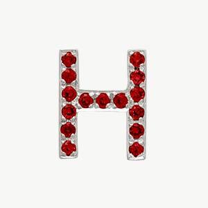 White Gold, Ruby Letter Bead - Image 9