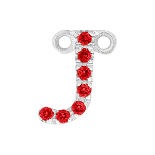 Ruby + 14k White Gold Letter Charm - Image 10