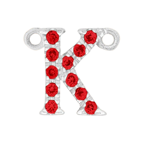 Ruby + 14k White Gold Letter Charm - Image 11