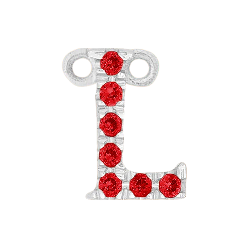 Ruby + 14k White Gold Letter Charm - Image 12