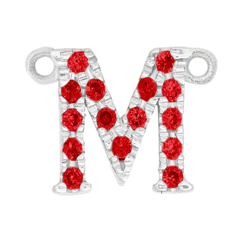 Ruby + 14k White Gold Letter Charm - Image 13