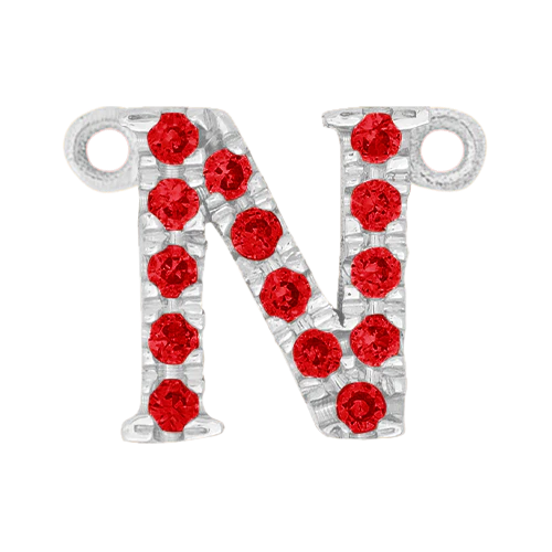 Ruby + 14k White Gold Letter Charm - Image 14