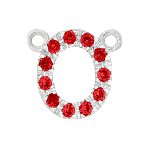 Ruby + 14k White Gold Letter Charm - Image 15
