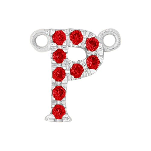 Ruby + 14k White Gold Letter Charm - Image 16