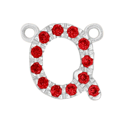 Ruby + 14k White Gold Letter Charm - Image 17