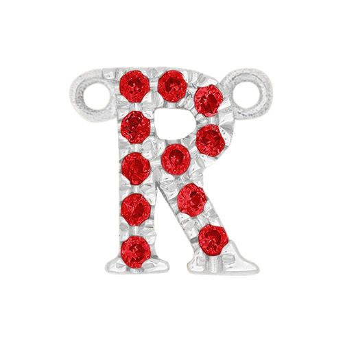 Ruby + 14k White Gold Letter Charm - Image 18
